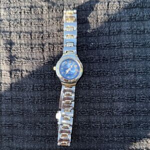 Vellaccio Silver Gold Watch with Blue Dial